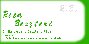 rita beszteri business card